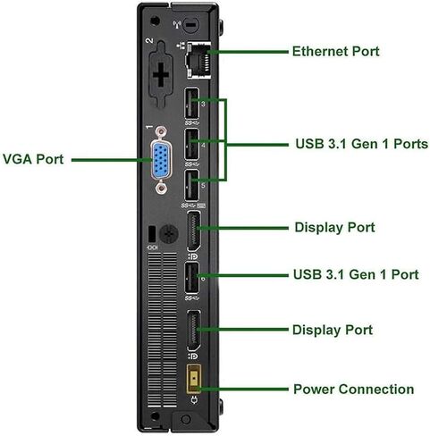 كمبيوتر مكتبي صغير Lenovo ThinkCentre M910q، شاشة FHD 27 بوصة، سماعة رأس RGB، Core i5-6500 3.2 جيجا هرتز حتى 3.6 جيجا هرتز، ذاكرة وصول عشوائي DDR4 سعة 16 جيجا بايت، SSD 256 جيجا بايت، لوحة مفاتيح وماوس، Windows 11 Pro (متجدد) in Kuwait
