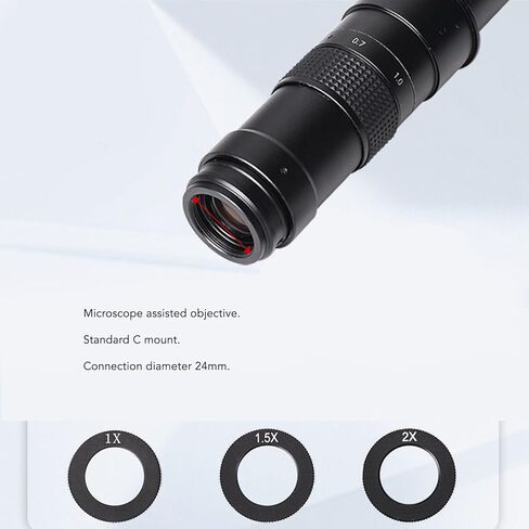 2X Monocular Zoom Lens Big Attachment Auxiliary Objective, Parallel Light C Mount Microscope Barlow Lens for Microscopes (24mm Connection Diameter) (1X) in Saudi Arabia