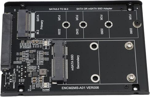 M2 NGFF MSATA SSD Enclosure High Speed Adapter Card Converter for Serial ATA 3.0 6Gbps 2.5 Inch Slot Linux OS X PC PCB in Saudi Arabia