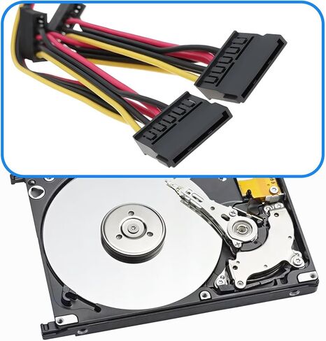 محول إمداد الطاقة 12 فولت 5 أمبير DC5525 ذكر إلى 4 SATA أنثى لمعظم محركات الأقراص الصلبة للكمبيوتر in Saudi Arabia