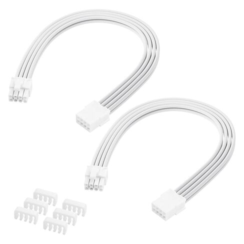 2PCS ATX 8PIN Famale to ATX 8PIN(6+2) Male Black Extension Cable Adaptor for PC Build High-End GPU Cable Layout - 30cm/11.8 in. (Black) in Saudi Arabia