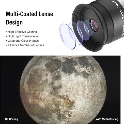 Astromania 13mm 1.25 Inch Plossl Telescope Eyepiece - Bundle with - Metal Extendable Camera Adapter in Saudi Arabia