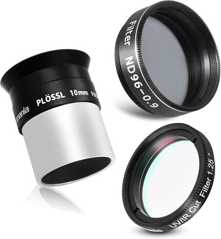 Astromania 10mm 1.25 Inch Plossl Telescope Eyepiece - Bundle with - 1.25" IR/UV Blocking Filter&Moon Filter ND96-0.9 in Saudi Arabia