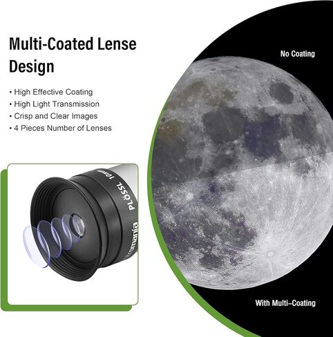 Astromania 10mm 1.25 Inch Plossl Telescope Eyepiece - Bundle with - 1.25" IR/UV Blocking Filter&Moon Filter ND96-0.9 in Saudi Arabia