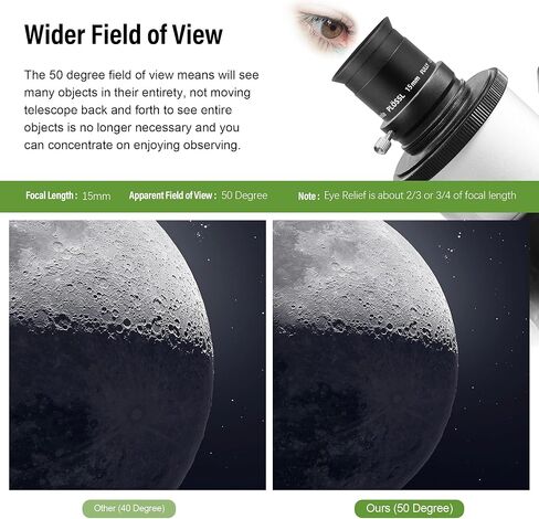 Astromania 15mm 1.25 Inch Plossl Telescope Eyepiece - Bundle with - 8mm/32mm 1.25 Inch Plossl Telescope Eyepiece in Saudi Arabia