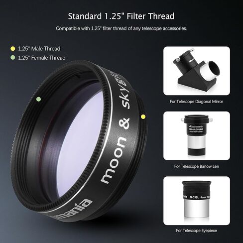 Astromania 32mm 1.25 Inch Plossl Telescope Eyepiece - Bundle with - 1.25" Moon/Skyglow Filter in Saudi Arabia