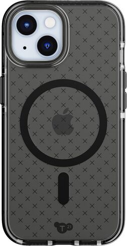 حافظة Tech21 Evo Check لهاتف iPhone 16e / 15 - متوافقة مع MagSafe - حافظة حماية من الصدمات - سموكي/أسود in Kuwait