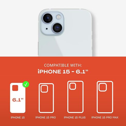 حافظة Tech21 Evo Check لهاتف iPhone 16e / 15 - متوافقة مع MagSafe - حافظة حماية من الصدمات - سموكي/أسود in Kuwait
