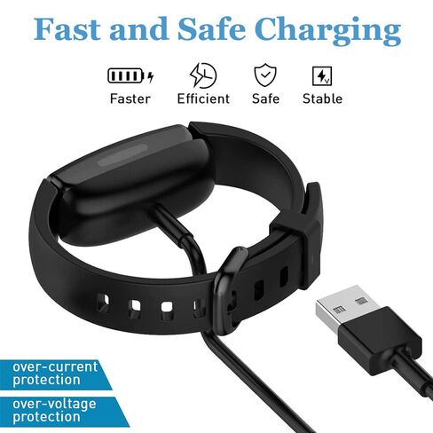 Threeeggs 2 Pack Charger for Fitbit Inspire 2 USB Charging Cable Dock Cord 3.3 ft / 100cm in Saudi Arabia