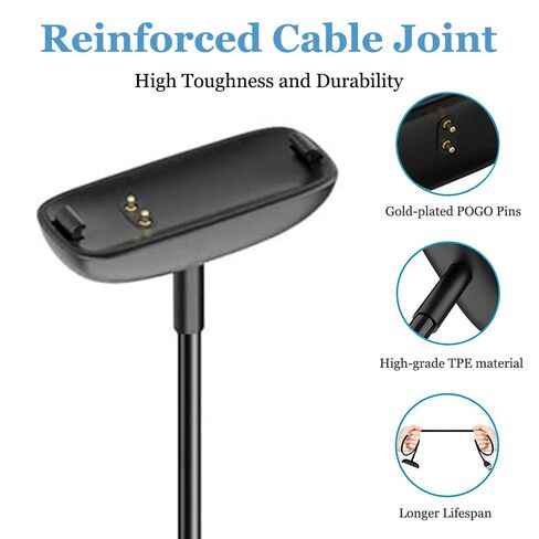 Threeeggs 2 Pack Charger for Fitbit Inspire 2 USB Charging Cable Dock Cord 3.3 ft / 100cm in Saudi Arabia