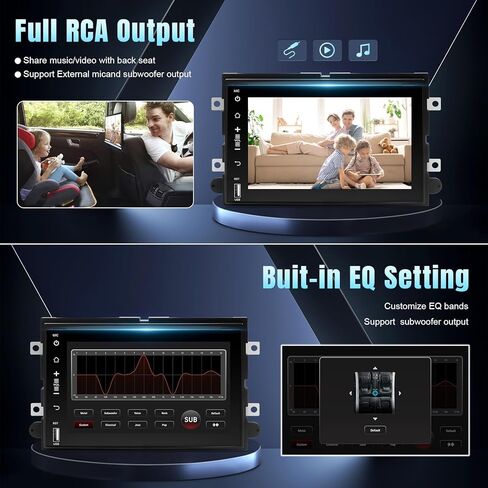راديو سيارة Leadfan Android لسيارة Ford F150/F250/F350 2004-2016، ستيريو سيارة بشاشة 7 بوصات مع CarPlay Andriod Auto GPS Navigationt Bluetooth SWC HD كاميرا احتياطية in Saudi Arabia