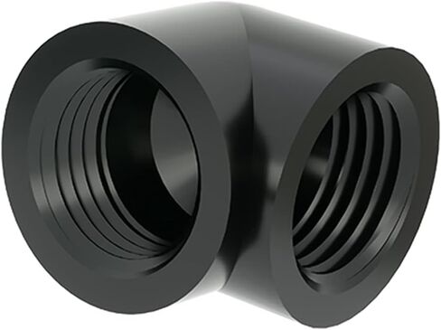 BarrowCH G1/4" أنثى إلى أنثى 90 درجة محول زاوية مناسب، أسود in Kuwait