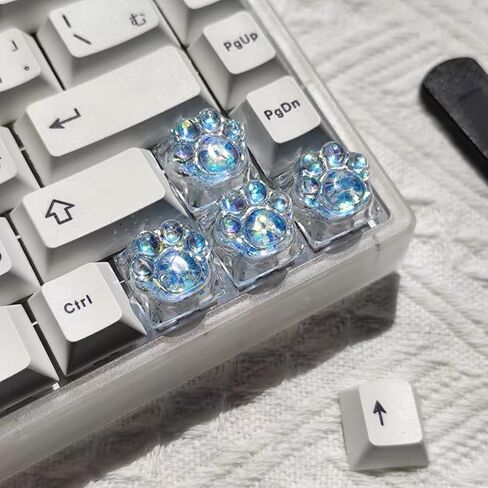 أغطية مفاتيح مخلب القط، 4 قطع من أغطية المفاتيح المصنوعة من الراتنج Artisan WASD Arrow Esc، أغطية مفاتيح Kawaii لطيفة لامعة من خلال أغطية المفاتيح (وردي) in Kuwait