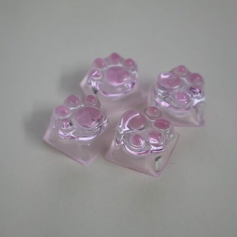 أغطية مفاتيح مخلب القط، 4 قطع من أغطية المفاتيح المصنوعة من الراتنج Artisan WASD Arrow Esc، أغطية مفاتيح Kawaii لطيفة لامعة من خلال أغطية المفاتيح (وردي) in Kuwait