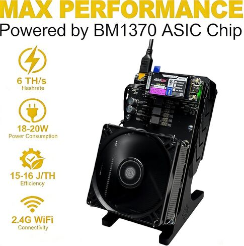 Bitcoin Home Miner NerdQaxe++ Rev 6TH/s 100W تمت ترقيته مع أربع شرائح BM1370 ASIC بمروحة مزدوجة للتوصيل والتشغيل 2.4G WiFi وهادئ لآلة التشفير Bitcoin Miner للمبتدئين in Saudi Arabia