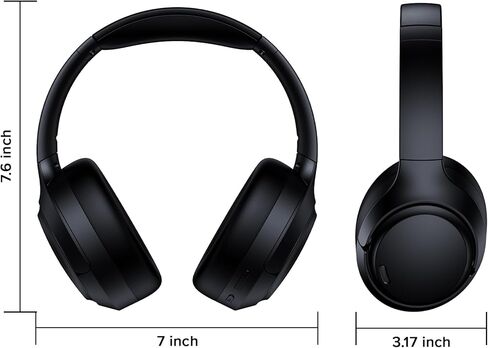 سماعات رأس لاسلكية هجينة بخاصية إلغاء الضوضاء النشطة، وقت تشغيل 120 ساعة، 6 ميكروفون شفاف ENC، سماعات رأس بلوتوث فوق الأذن مع صوت عالي الدقة مريح، سماعة أذن ANC قابلة للطي لألعاب السفر والمكتب المنزلي in Kuwait