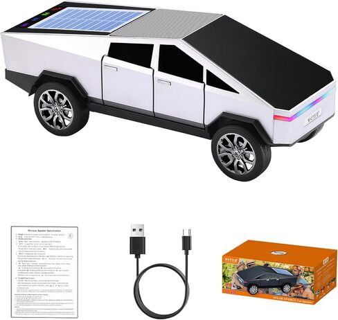 WS-699 Solar Bluetooth Replica Speaker – Future Pickup Truck Design, HD Sound, TWS Stereo Pairing, FM Radio, LED Party Light, USB/TF Playback, Hands-Free Mic, Type-C Charging, Portable Gift (Red) in Saudi Arabia