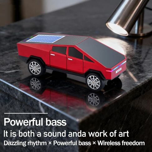 WS-699 Solar Bluetooth Replica Speaker – Future Pickup Truck Design, HD Sound, TWS Stereo Pairing, FM Radio, LED Party Light, USB/TF Playback, Hands-Free Mic, Type-C Charging, Portable Gift (Red) in Saudi Arabia