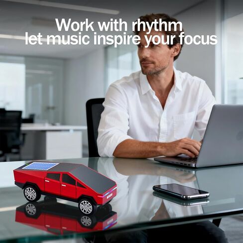 WS-699 Solar Bluetooth Replica Speaker – Future Pickup Truck Design, HD Sound, TWS Stereo Pairing, FM Radio, LED Party Light, USB/TF Playback, Hands-Free Mic, Type-C Charging, Portable Gift (Red) in Saudi Arabia