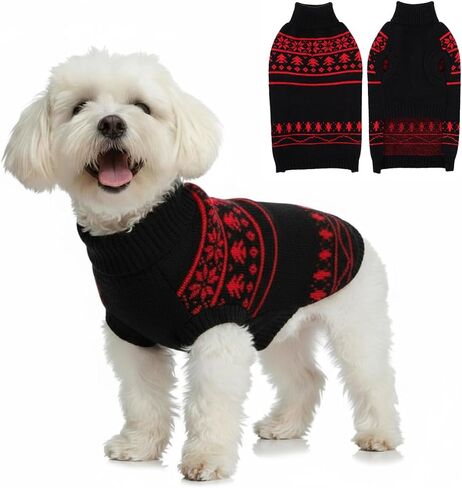 SAWMONG Dog Christmas Sweater, Cable Knit Christmas Pet Sweater, Snowflake Pattern Thick Warm Winter Dog Sweaters, Pet Sweaters for Small Medium Large Dogs(Green, L) in Saudi Arabia