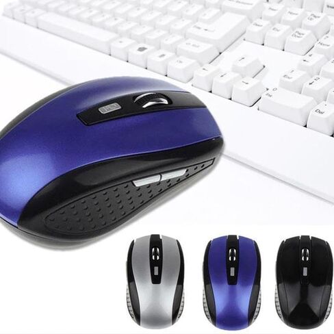 ماوس لاسلكي مع جهاز استقبال USB، ماوس كمبيوتر لاسلكي محمول بتردد 2.4 جيجا هرتز مع 4 أزرار، للكمبيوتر المحمول، أساسيات العمل من المنزل، تصميم مريح، متعدد الألوان اختياري in Saudi Arabia