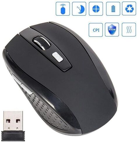 ماوس لاسلكي مع جهاز استقبال USB، ماوس كمبيوتر لاسلكي محمول بتردد 2.4 جيجا هرتز مع 4 أزرار، للكمبيوتر المحمول، أساسيات العمل من المنزل، تصميم مريح، متعدد الألوان اختياري in Saudi Arabia