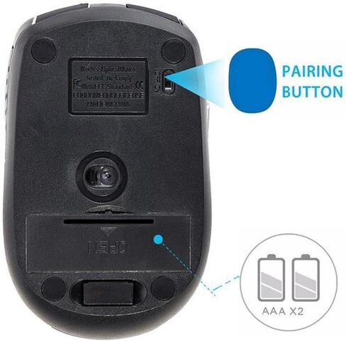 ماوس لاسلكي مع جهاز استقبال USB، ماوس كمبيوتر لاسلكي محمول بتردد 2.4 جيجا هرتز مع 4 أزرار، للكمبيوتر المحمول، أساسيات العمل من المنزل، تصميم مريح، متعدد الألوان اختياري in Saudi Arabia