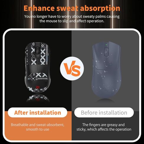شريط قبضة الماوس تغطية كاملة لـ BenQ Zowie FK2-DW، مجموعة ترقية الفئران الاحترافية ذاتية اللصق ومقاومة للعرق، زلاجات أقدام الماوس (وسادة قدم + شريط قبضة ماوس أسود) in Saudi Arabia