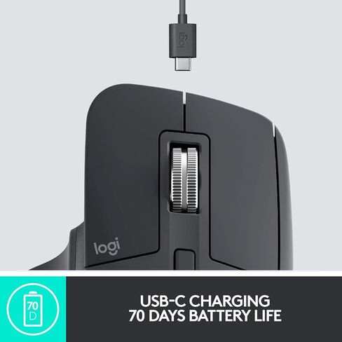 Logitech MX Master 3 for Business, Wireless Mouse, Logi Bolt Technology, Bluetooth, MagSpeed Scrolling, Ergonomic, Rechargeable, Globally Certified, PC/Mac/Linux - Graphite in Saudi Arabia