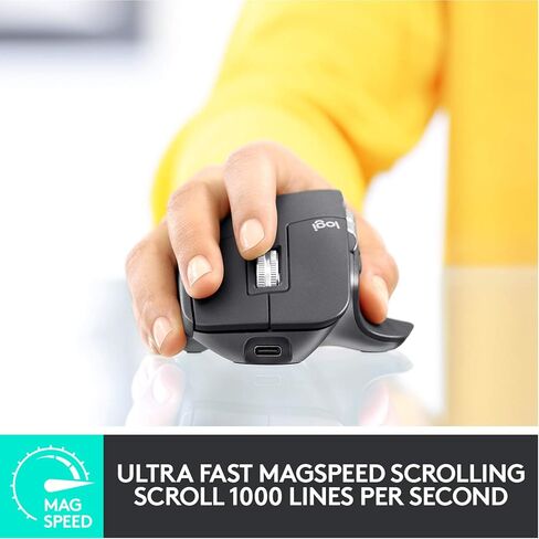 Logitech MX Master 3 for Business, Wireless Mouse, Logi Bolt Technology, Bluetooth, MagSpeed Scrolling, Ergonomic, Rechargeable, Globally Certified, PC/Mac/Linux - Graphite in Saudi Arabia