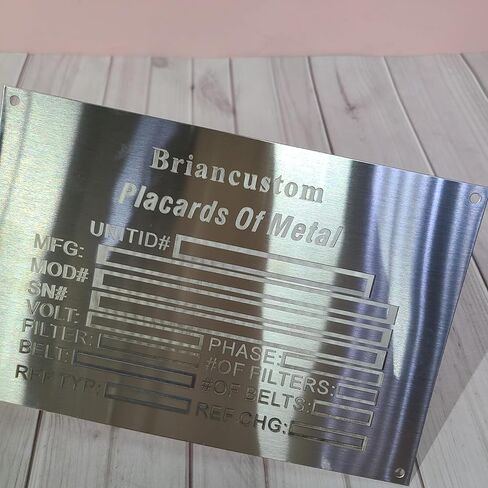 Briancustom Placards of metal – Industrial-grade blank information nameplates enhance the professionalism of equipment management in Saudi Arabia
