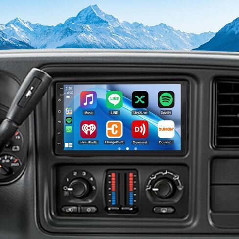 راديو Android لسيارة Chevy Suburban 1500 2500 3500 2003-2006 مع Carplay اللاسلكي/Android Auto، راديو السيارة ستيريو 7 بوصة شاشة تعمل باللمس 2+32G لـ Corolla مع نظام ملاحة GPS/بلوتوث/كاميرا احتياطية in Kuwait