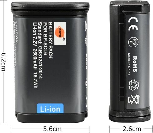 DST Electron Technology Co., Ltd DSTE 2PCS BP-SCL6 (7.2V 2600mAh) بطارية ليثيوم أيون متوافقة مع Leica Q2، Q3، SL2، SL2-S، SL3، SL3-S in Saudi Arabia