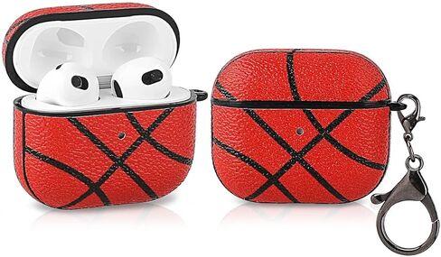 for AirPods 4 Case Leather | One Piece Cute iPod AirPods 4th Generation Case | with Keychain | Airpods Case Gen 4 for Man Women-Model A3058/A3059(Basketball-04) in Saudi Arabia
