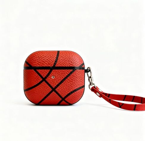 for AirPods 4 Case Leather | One Piece Cute iPod AirPods 4th Generation Case | with Keychain | Airpods Case Gen 4 for Man Women-Model A3058/A3059(Basketball-04) in Saudi Arabia
