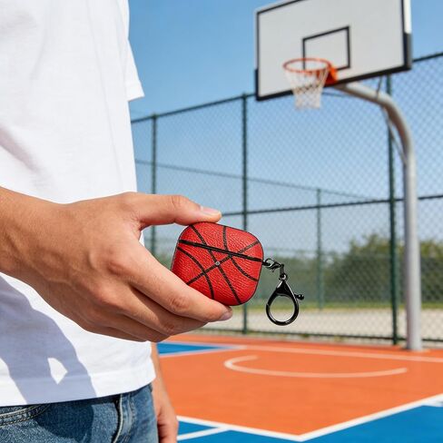 for AirPods 4 Case Leather | One Piece Cute iPod AirPods 4th Generation Case | with Keychain | Airpods Case Gen 4 for Man Women-Model A3058/A3059(Basketball-04) in Saudi Arabia