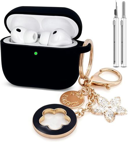 Compatible with AirPods Pro 3 Case Cover 2025 with Bling Keychain Cleaner Kit Silicone Case for AirPods Pro 3rd Generation Wireless Earbuds (Burgundy) in Saudi Arabia