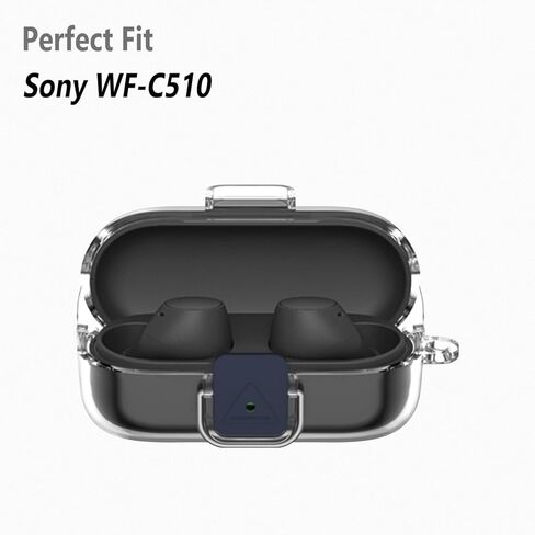 حافظة Geiomoo TPU لهاتف Sony WF-C510، غطاء مرن ناعم مقاوم للخدش مع حلقة تسلق (شفاف) in Kuwait