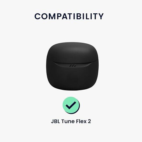 حافظة سيليكون kwmobile متوافقة مع غطاء حافظة JBL Tune Flex 2 - لا تلمس سماعات الرأس أبيض/أسود/أسود in Saudi Arabia