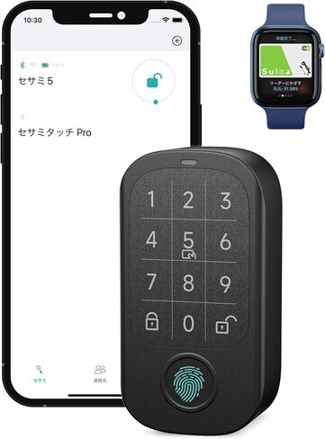 Sesame Touch Pro، قفل ذكي، بصمة الإصبع، بطاقة NFC، سلك المرور، قفل باب دخول بدون مفتاح بلوتوث للباب الأمامي، المنزل، Airbnb، تأجير العطلات in Kuwait