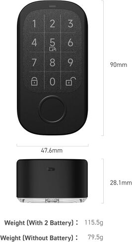 Sesame Touch Pro، قفل ذكي، بصمة الإصبع، بطاقة NFC، سلك المرور، قفل باب دخول بدون مفتاح بلوتوث للباب الأمامي، المنزل، Airbnb، تأجير العطلات in Kuwait