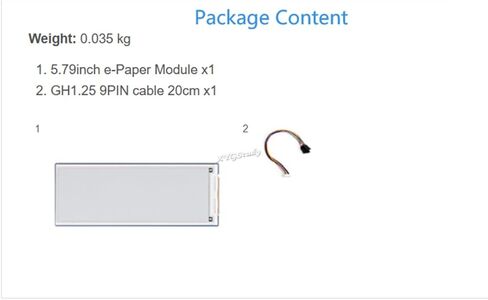 5.79inch E-Paper E-Ink Display Module Compatible with Raspberry Pi 5 Series, Resolution 792x272, Black/White, SPI Interface @XYGStudy (5.79inch e-Paper Module) in Saudi Arabia