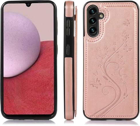 Asuwish Phone Case for Samsung Galaxy A36 5G with Tempered Glass Screen Protector and Card Holder Wallet Cover Stand Flip Leather Cell Accessories A 36 36A LTE SM-A366U Women Men Rose Gold in Saudi Arabia