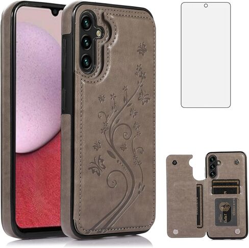 Asuwish Phone Case for Samsung Galaxy A36 5G with Tempered Glass Screen Protector and Card Holder Wallet Cover Stand Flip Leather Cell Accessories A 36 36A LTE SM-A366U Women Men Rose Gold in Saudi Arabia