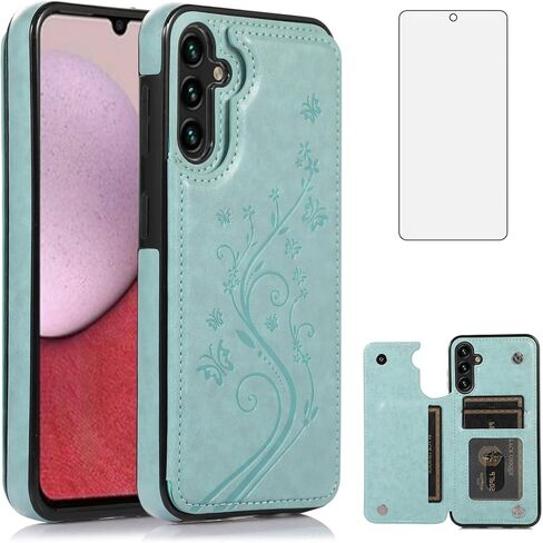 Asuwish Phone Case for Samsung Galaxy A36 5G with Tempered Glass Screen Protector and Card Holder Wallet Cover Stand Flip Leather Cell Accessories A 36 36A LTE SM-A366U Women Men Rose Gold in Saudi Arabia