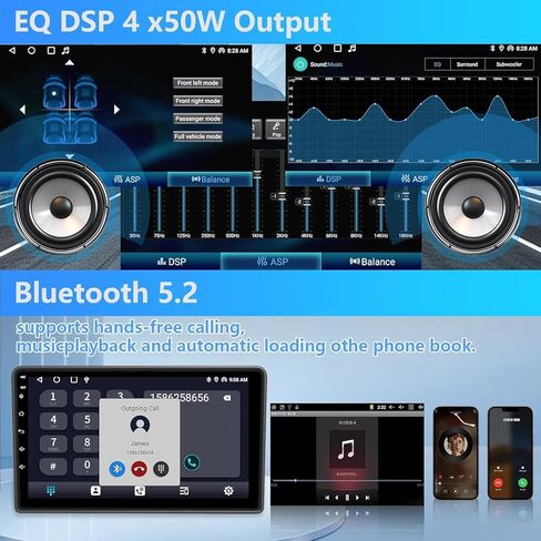 Plug and Play 10.1 Inch Android 15 GPS Car Stereo Upgrade 4GB+64GB for Jeep Wrangler JK 2007-2018 Dodge Ram 1500 2500 2009 2010 2011 2012 Grand Cherokee with Wireless CarPlay Android Auto Bluetooth FM in Kuwait