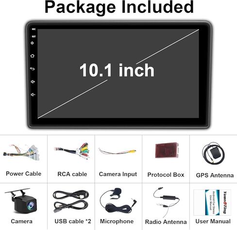 Plug and Play 10.1 Inch Android 15 GPS Car Stereo Upgrade 4GB+64GB for Jeep Wrangler JK 2007-2018 Dodge Ram 1500 2500 2009 2010 2011 2012 Grand Cherokee with Wireless CarPlay Android Auto Bluetooth FM in Kuwait