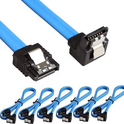 12 حزمة كابل بيانات SATA 90 DeGrrie الزاوية اليمنى SATA III 6.0 جيجابت في الثانية كابل أسود مع قفل كابل SATA لمحركات الأقراص الصلبة SSD CD DVD الجديدة 2026 عالية لمكونات إلكترونية موثوقة in Kuwait