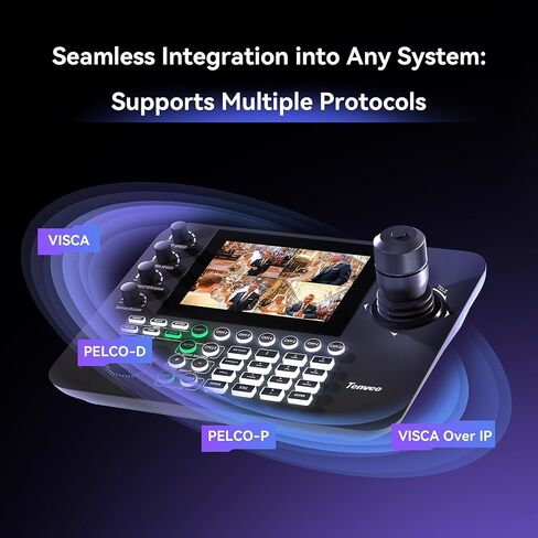 مجموعة/عدة كاميرا ووحدة تحكم Tenveo 4K PTZ، كاميرا 4K 12X AI لتتبع HDMI/USB3.0/LAN/PoE PTZ (4 قطع)، وحدة تحكم NDI PTZ مقاس 7 بوصات وخلاط محول فيديو للبث المباشر in Saudi Arabia