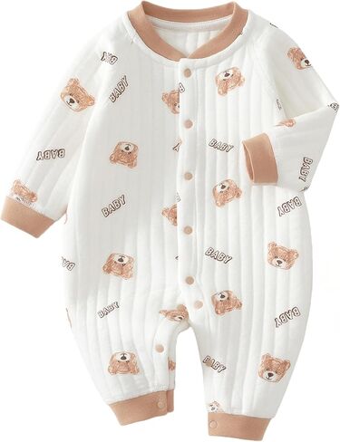 Newborn Baby Onesie Long Sleeve Cotton Warm Bodysuit Infant Boys and Girls Romper Clothes in Saudi Arabia